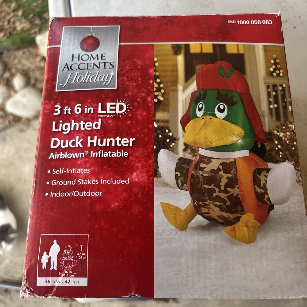 Airblown Inflatable Camo Duck Hunter IndoorOutdoor Christmas NO LIGHTS or STAKES
